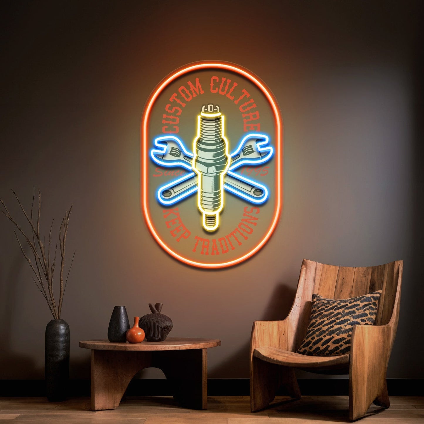 Custom Racing Engine LED Neon Sign Light Pop Art