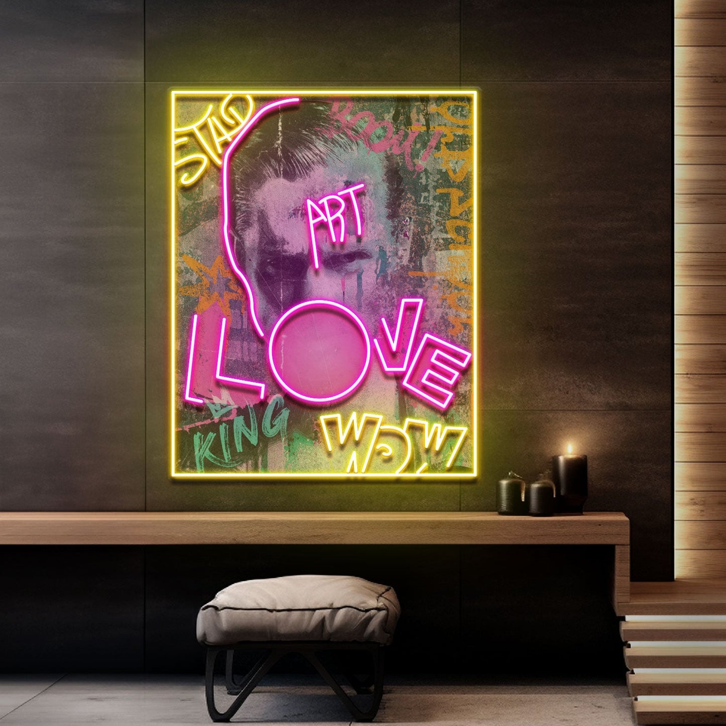 Art King In Collapse Art LED Neon Sign Light Pop Art