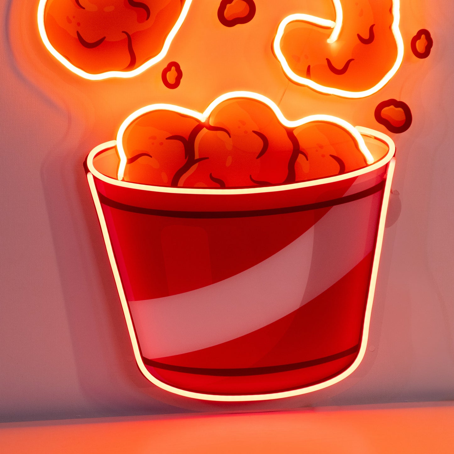 Flying Fried Chicken LED Neon Sign Light Pop Artwork for Business