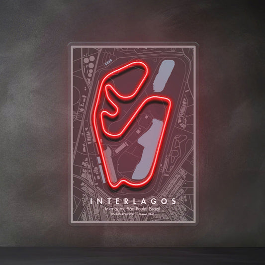 Interlagos Circuit - Brazil Motorsport Race Track LED Neon Sign Art