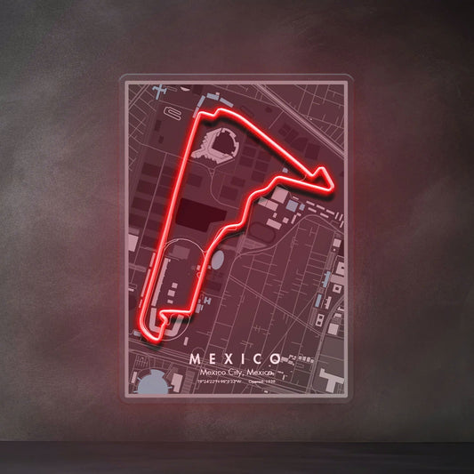 Mexico City Circuit - Autódromo Hermanos Rodríguez Motorsport Race Track LED Neon Sign Art