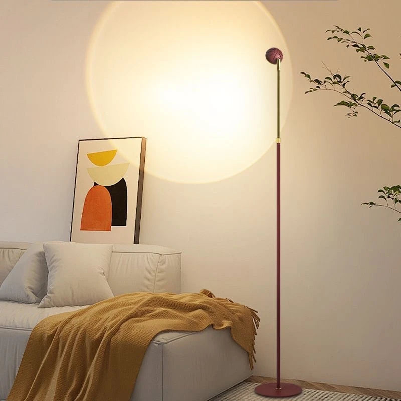 Nordic Red Tall Cob Floor Lamp - Adjustable Height & Angle for Eye-Protection Ambient Lighting in Your Home