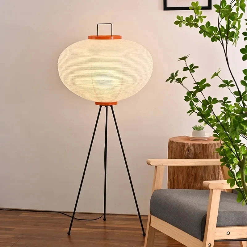 Japanese Noguchi Akari Rice Paper Floor Lamp – Elevate Your Space with Wabi Sabi Lighting for a Cozy Living Room or Bedroom