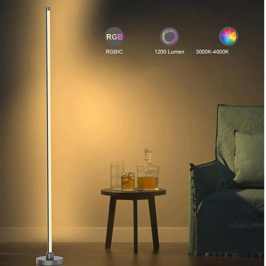 Transform Your Space with RGB Dimmable LED Floor Lamps – Remote & App Control, 16 Million Colors for Vibrant Home Décor