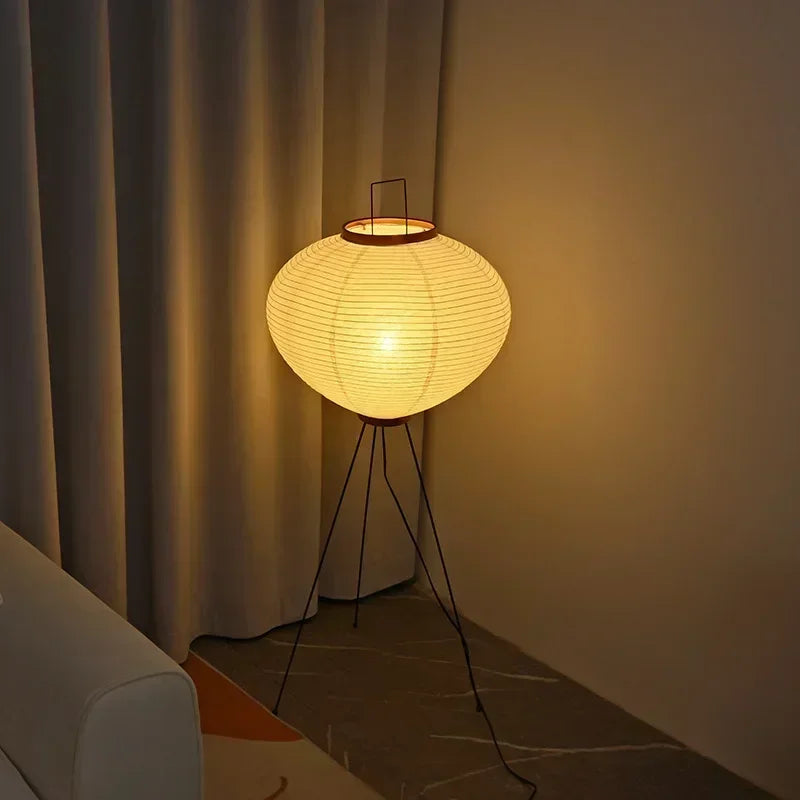 Japanese Noguchi Akari Rice Paper Floor Lamp – Elevate Your Space with Wabi Sabi Lighting for a Cozy Living Room or Bedroom