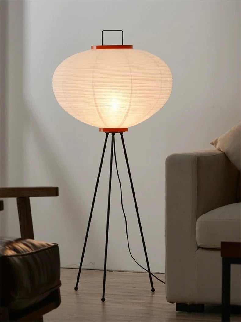 Japanese Noguchi Akari Rice Paper Floor Lamp – Elevate Your Space with Wabi Sabi Lighting for a Cozy Living Room or Bedroom