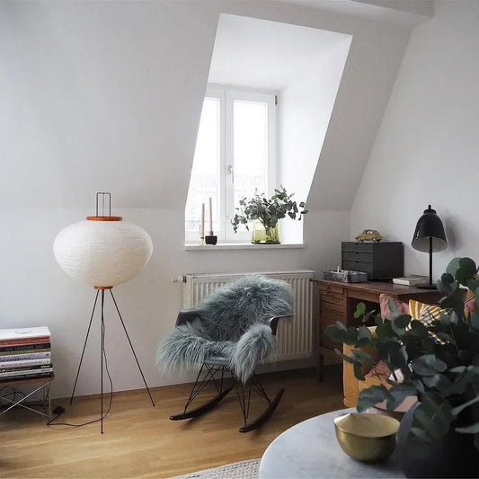 Japanese Noguchi Akari Rice Paper Floor Lamp – Elevate Your Space with Wabi Sabi Lighting for a Cozy Living Room or Bedroom