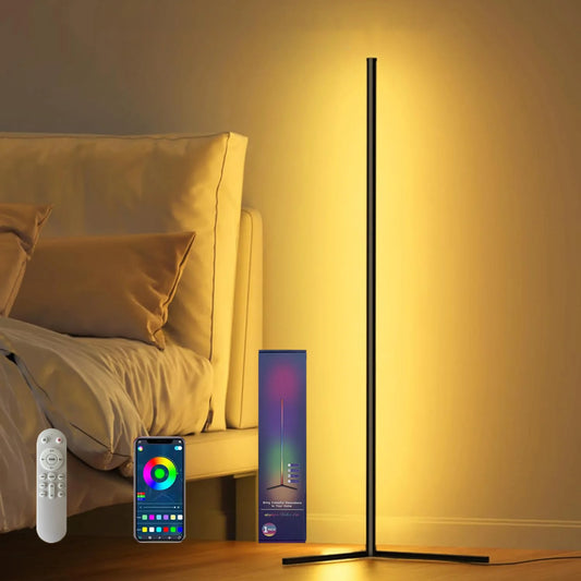 Smart RGB LED Floor Lamp - Transform Your Space with 16 Million Colors & Music Sync for a Vibrant Home Experience