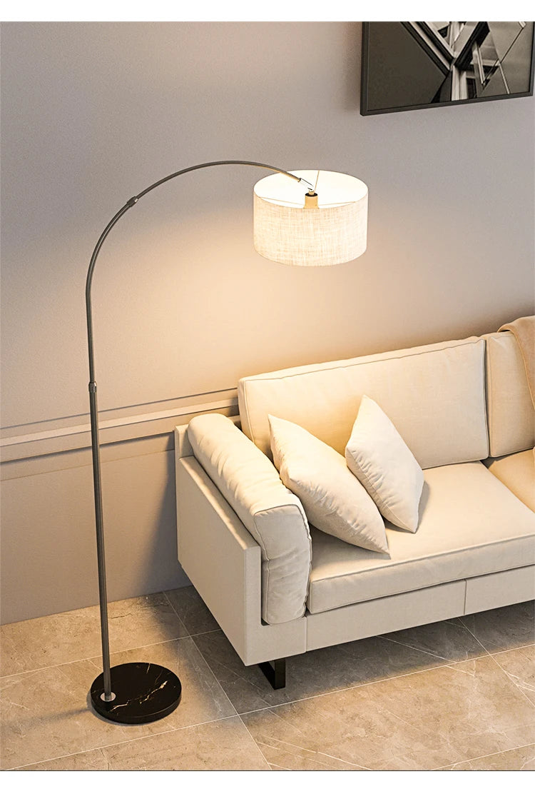 Fishing Design Led Floor Lamps Living Room Sofa Side Standing Lights Remote Control Dim Bedroom Bedside Lamp Ambient Light
