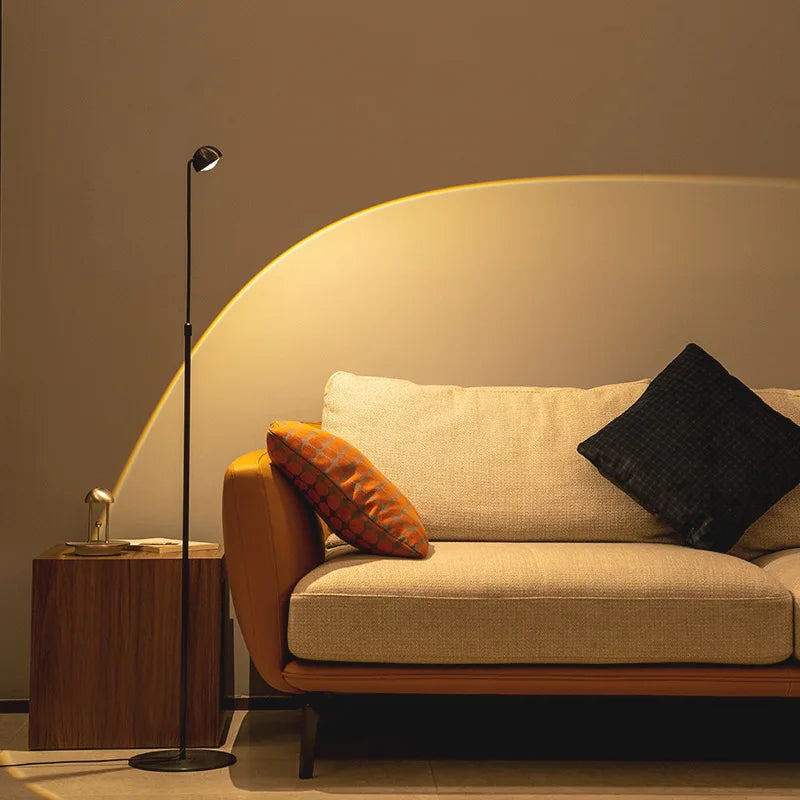 Nordic Red Tall Cob Floor Lamp - Adjustable Height & Angle for Eye-Protection Ambient Lighting in Your Home