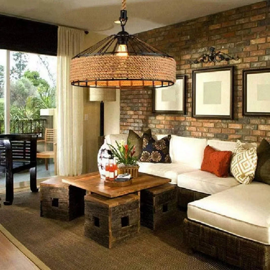 Nordic Vintage Twine Pendant Light Chandelier For Dining