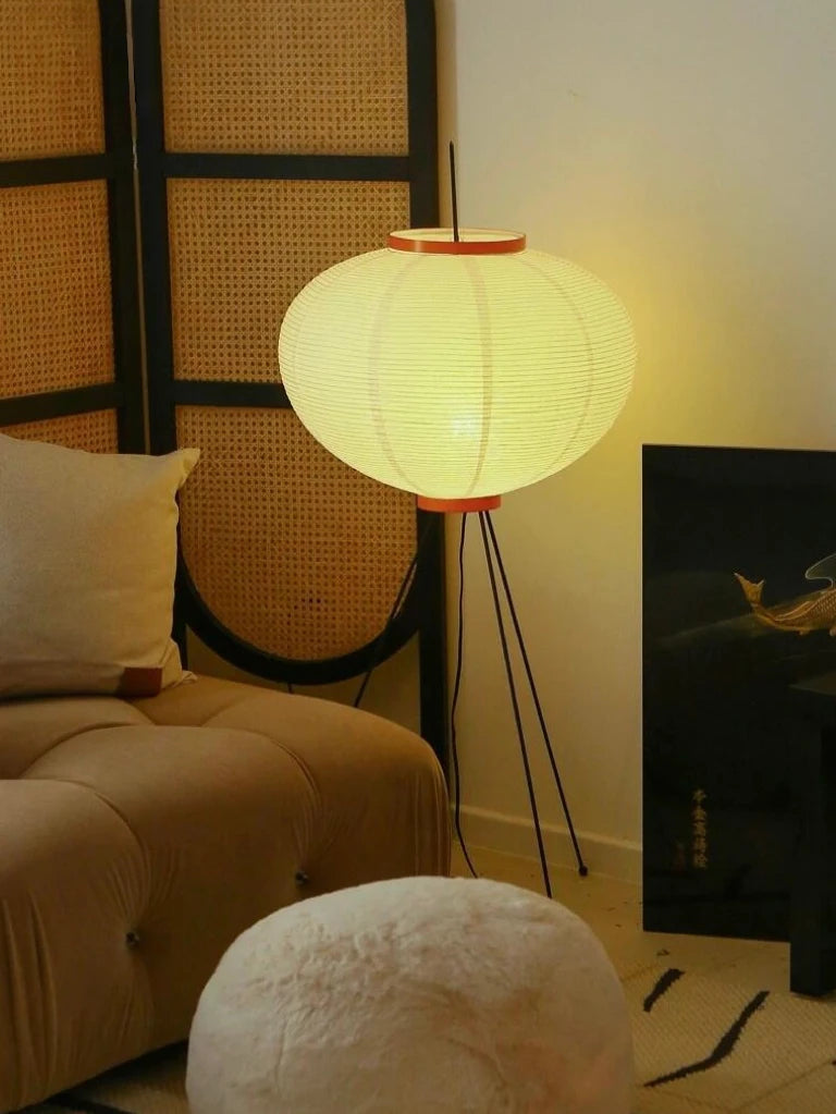 Japanese Noguchi Akari Rice Paper Floor Lamp – Elevate Your Space with Wabi Sabi Lighting for a Cozy Living Room or Bedroom