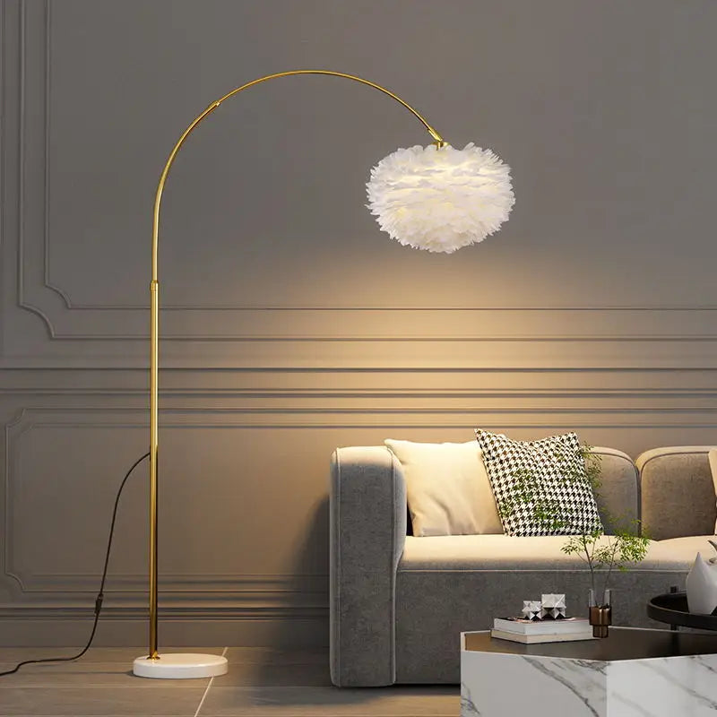 Fishing Design Led Floor Lamps Living Room Sofa Side Standing Lights Remote Control Dim Bedroom Bedside Lamp Ambient Light