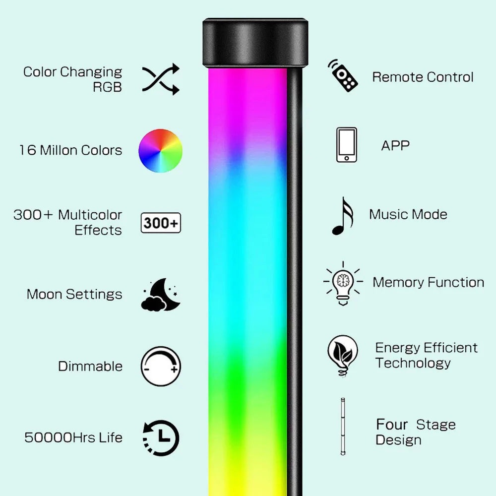 Smart RGB LED Floor Lamp - Transform Your Space with 16 Million Colors & Music Sync for a Vibrant Home Experience