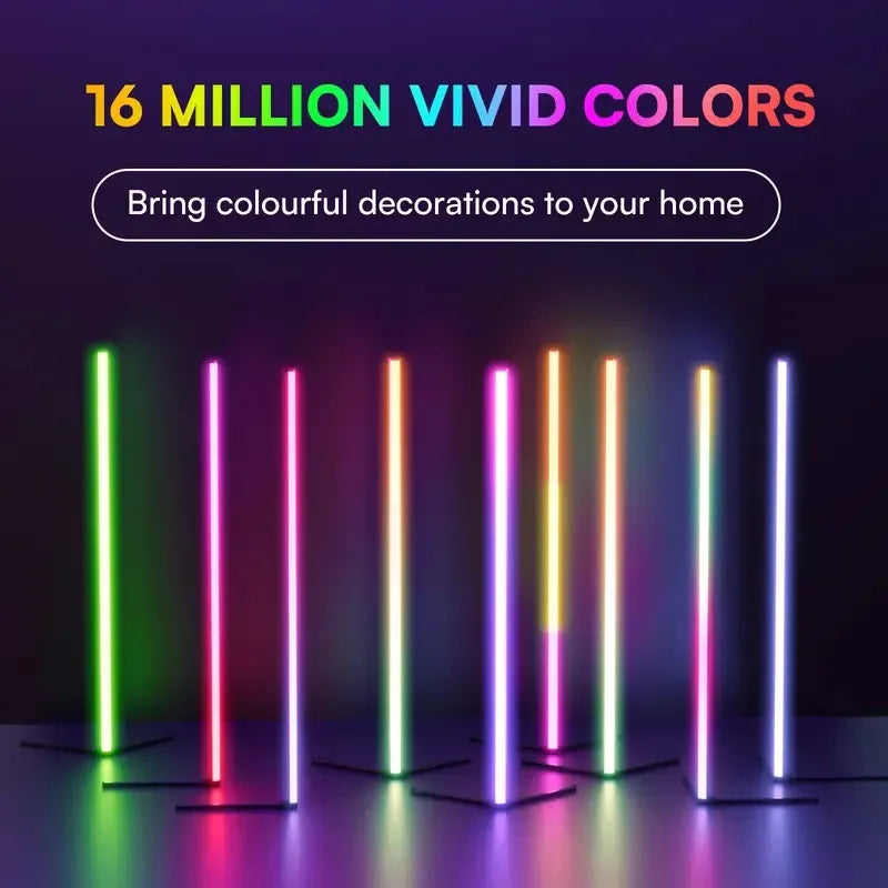 Smart RGB LED Floor Lamp - Transform Your Space with 16 Million Colors & Music Sync for a Vibrant Home Experience
