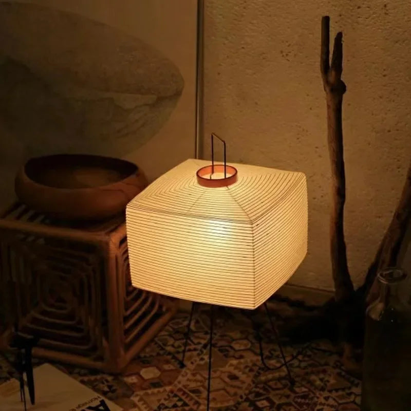 Japanese Elegance Akari Noguchi Yong Table Lamp - Stunning Rice Paper Light for Your Living Room or Bedroom