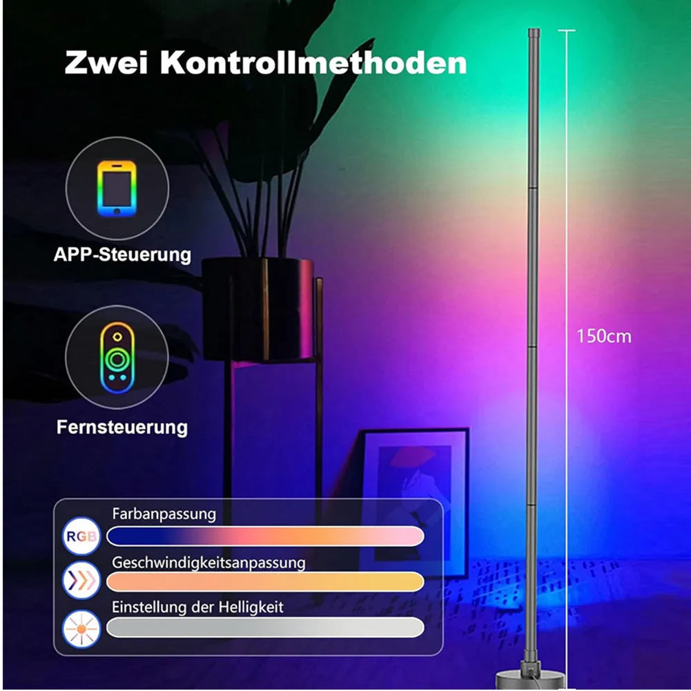 Transform Your Space with RGB Dimmable LED Floor Lamps – Remote & App Control, 16 Million Colors for Vibrant Home Décor