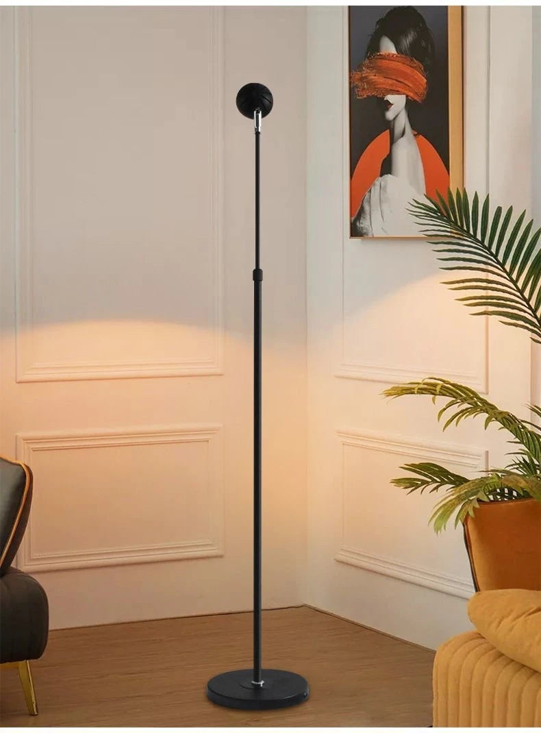 Nordic Red Tall Cob Floor Lamp - Adjustable Height & Angle for Eye-Protection Ambient Lighting in Your Home