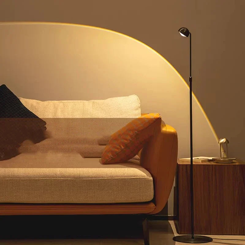 Nordic Red Tall Cob Floor Lamp - Adjustable Height & Angle for Eye-Protection Ambient Lighting in Your Home