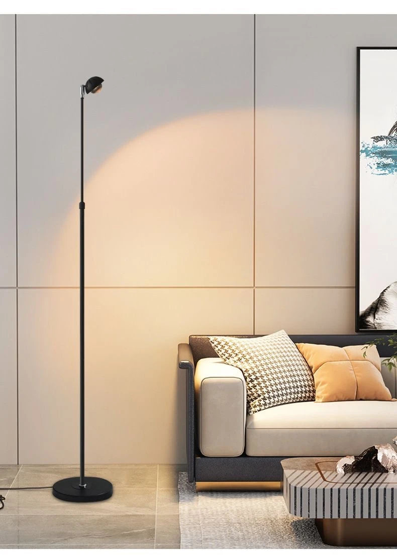 Nordic Red Tall Cob Floor Lamp - Adjustable Height & Angle for Eye-Protection Ambient Lighting in Your Home