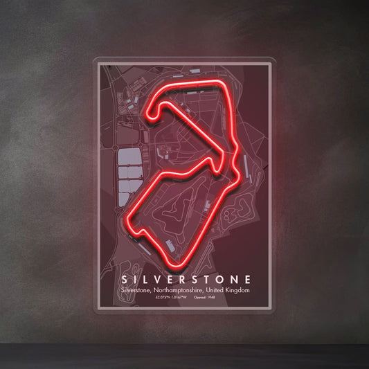England Motorsport Race Track - Silverstone Circuit LED Neon Sign Art