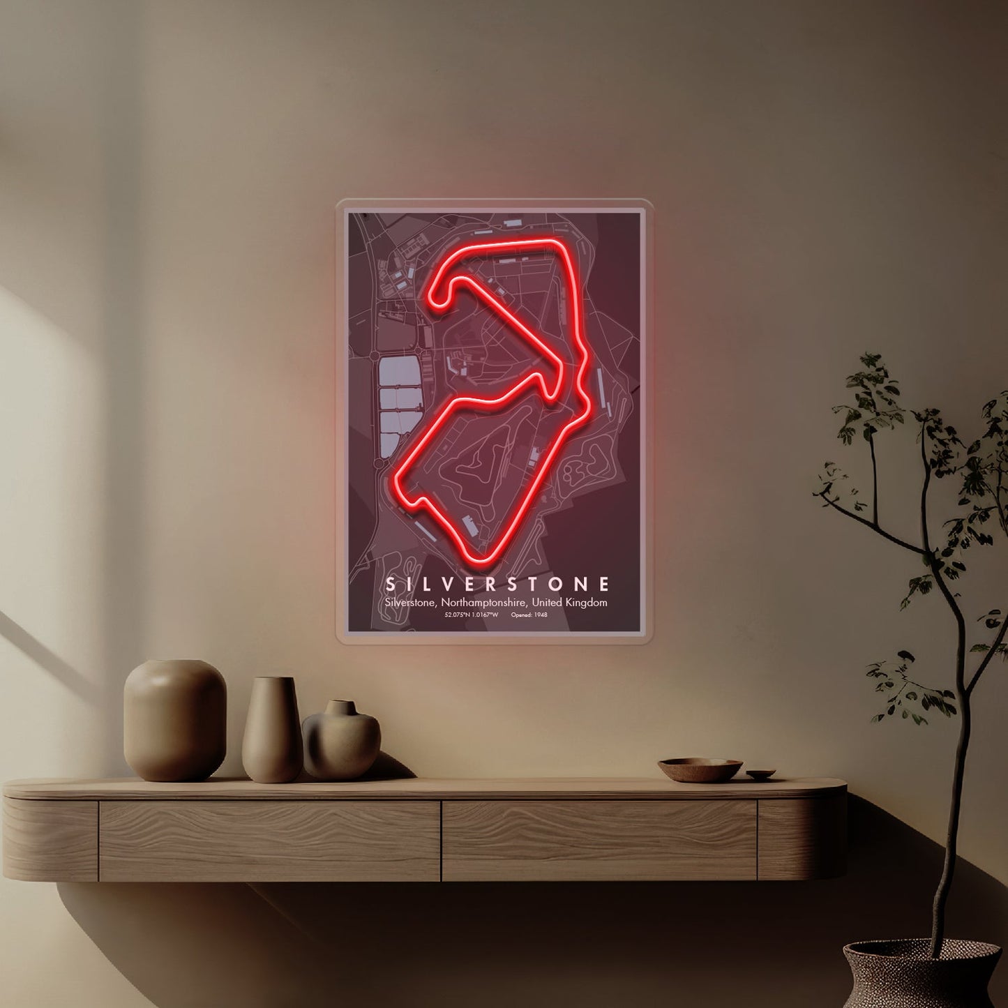 England Motorsport Race Track - Silverstone Circuit LED Neon Sign Art