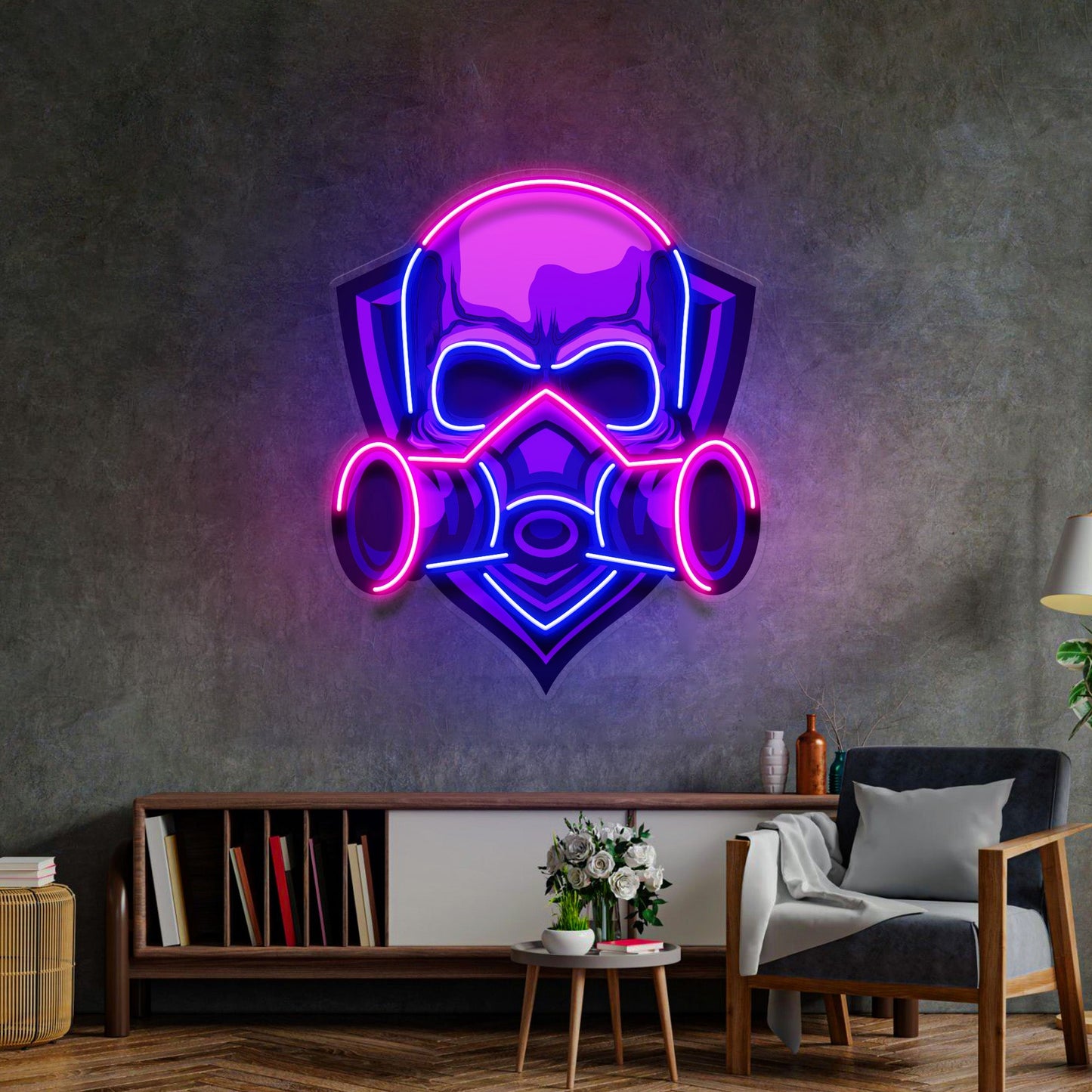 Skull Gas Mask LED Neon Sign Light Pop Art