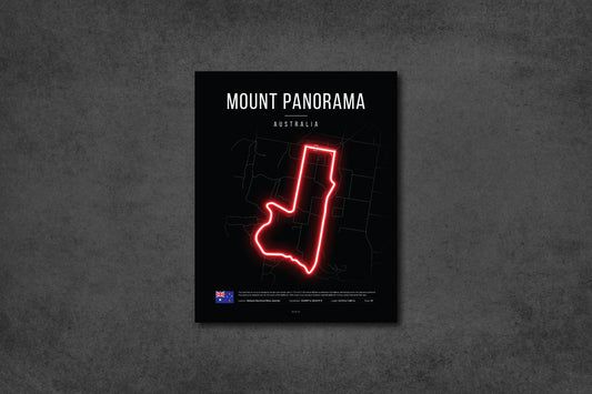 Australian Grand Prix LED Neon Light - Mount Panorama Circuit Wall Art