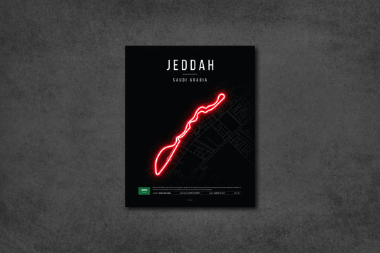 Saudi Arabian Grand Prix 2025 Formula 1 - Jeddah Corniche F1 Circuit LED Neon Sign Light