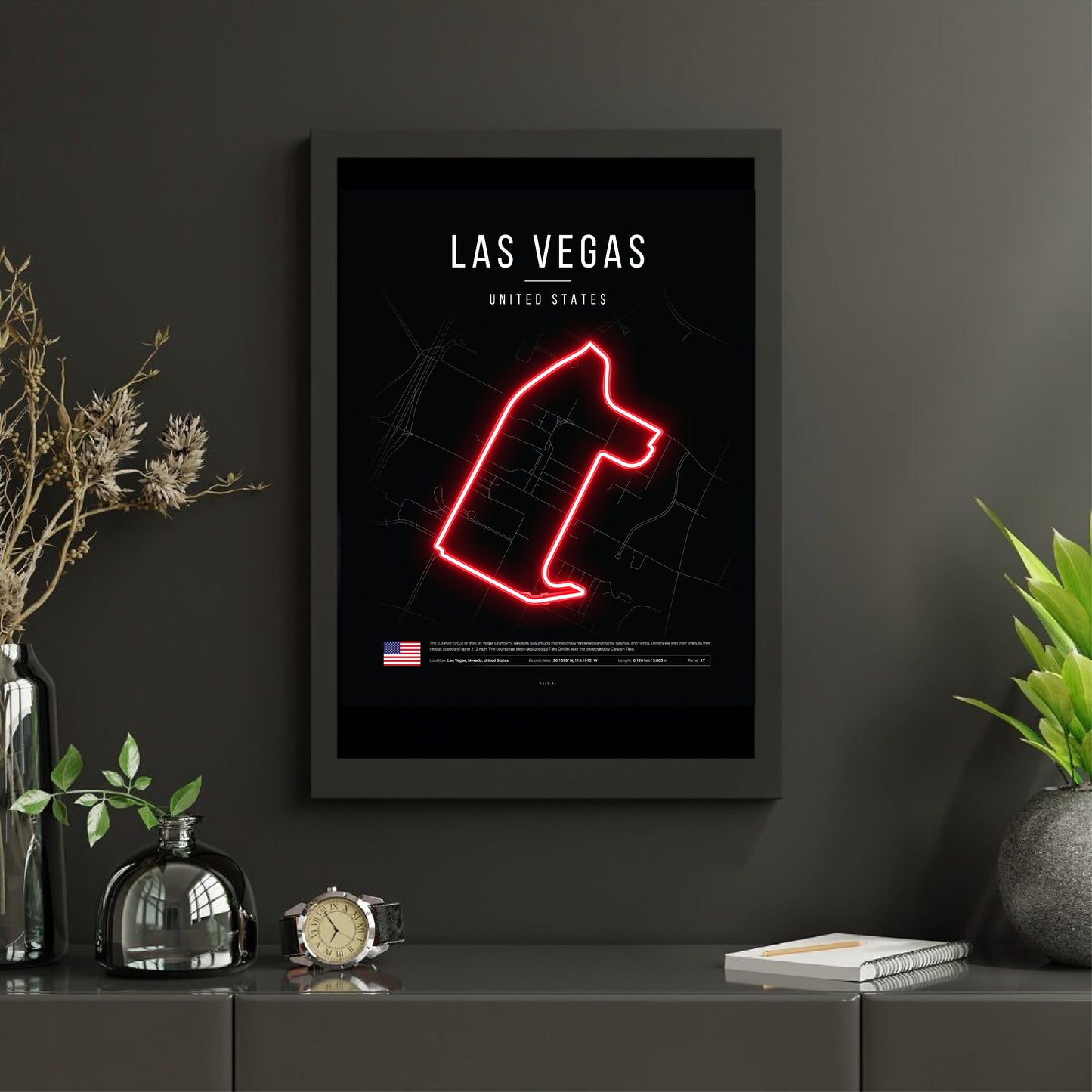 Las Vegas Grand Prix 2025 LED Neon Sign - F1 Circuit Light Art for Your Space