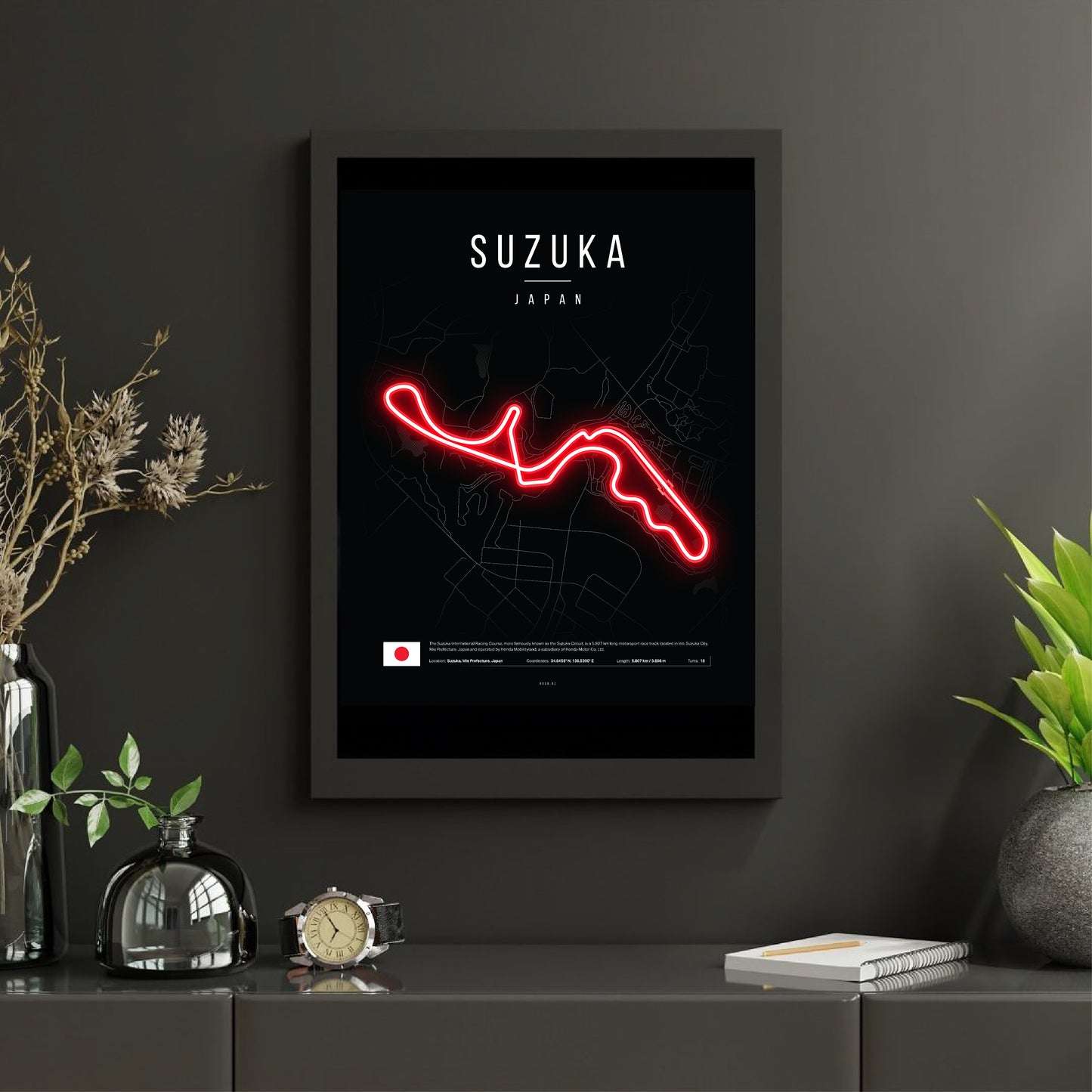 Japanese Grand Prix 2025 Neon Sign - Suzuka F1 Circuit LED Wall Light for Formula 1 Fans