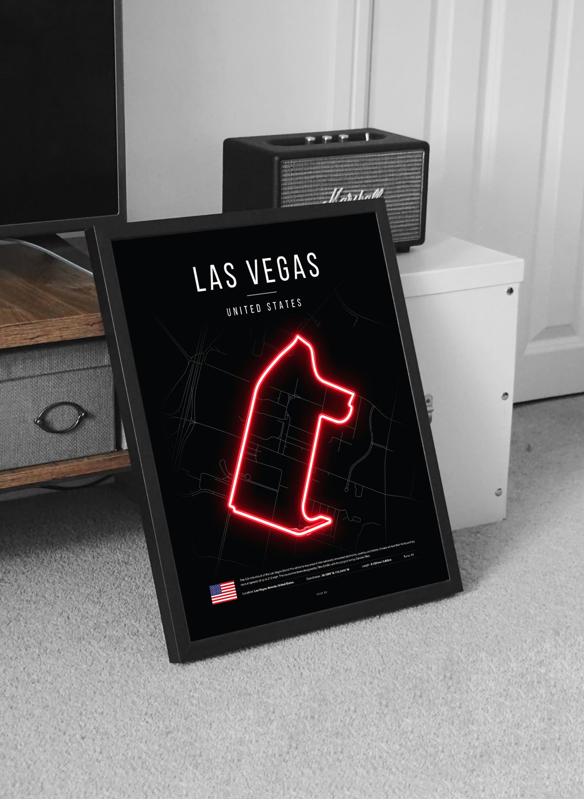 Las Vegas Grand Prix 2025 LED Neon Sign - F1 Circuit Light Art for Your Space