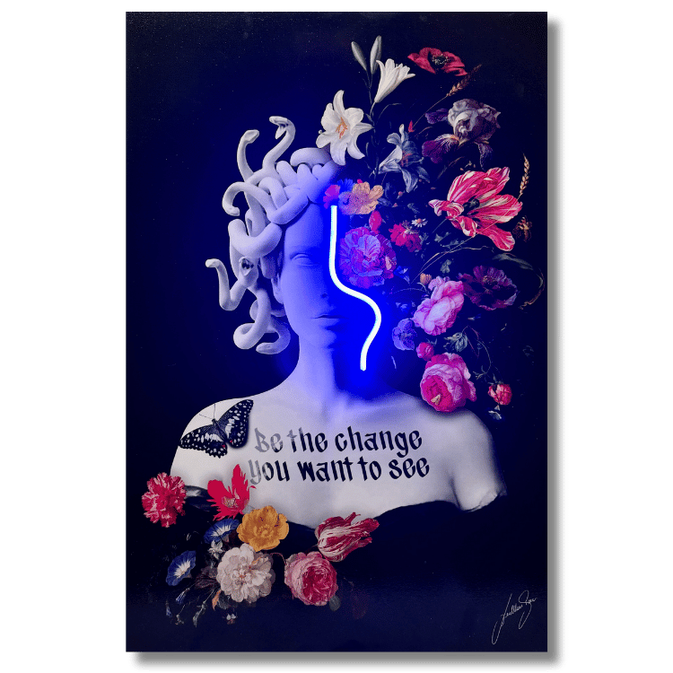 Medusa with Flowers | UV LED Wall Art