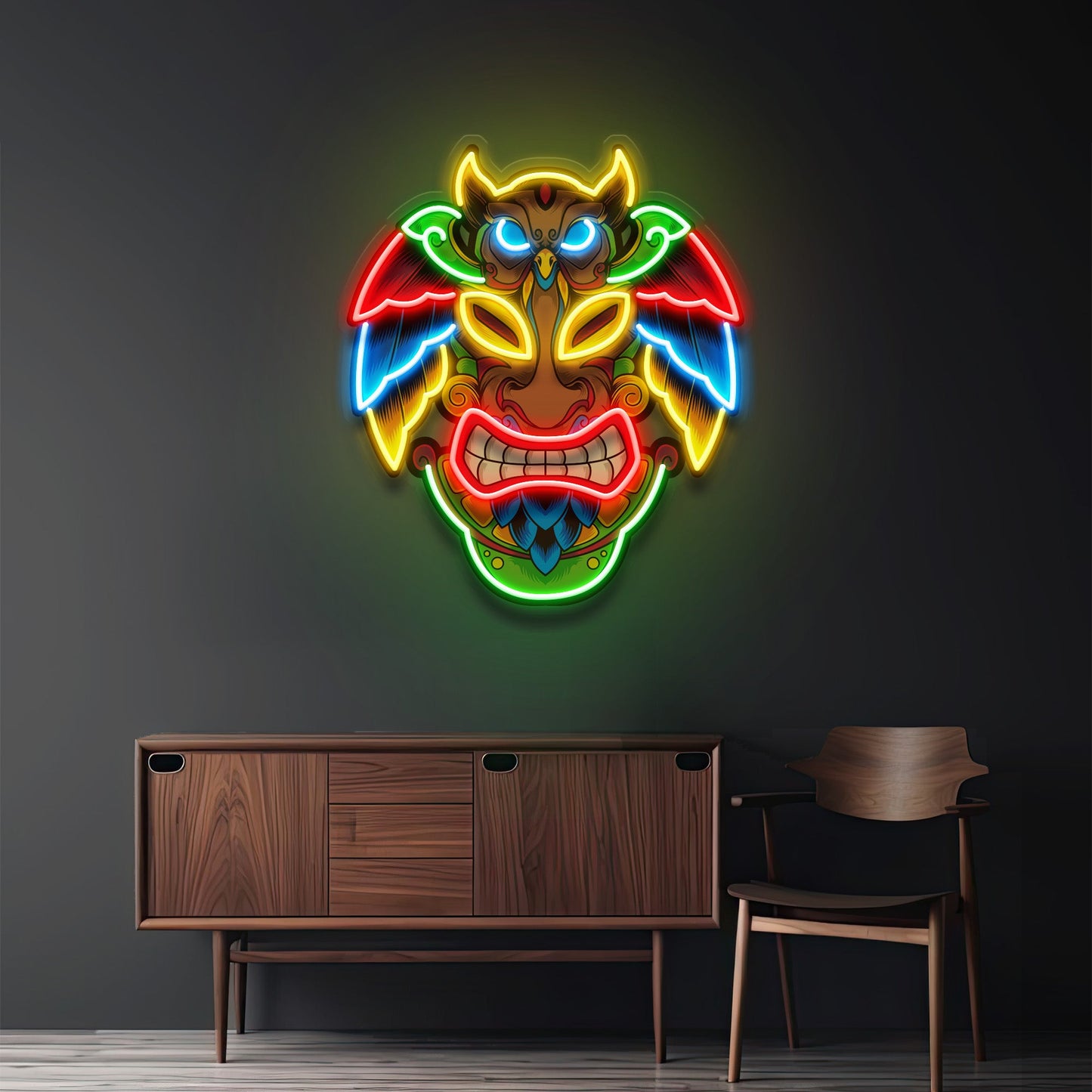 Owl Mask LED Neon Sign Light Pop Art