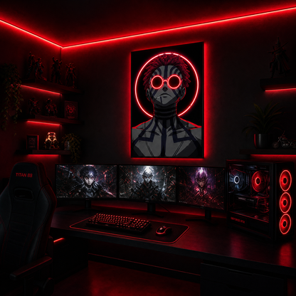 Anime Akaza Neon Wall Art – UV Printed Custom LED Neon Artwork