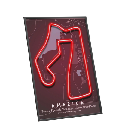 America Circuit - Motorsport Race Track LED Neon Sign Art
