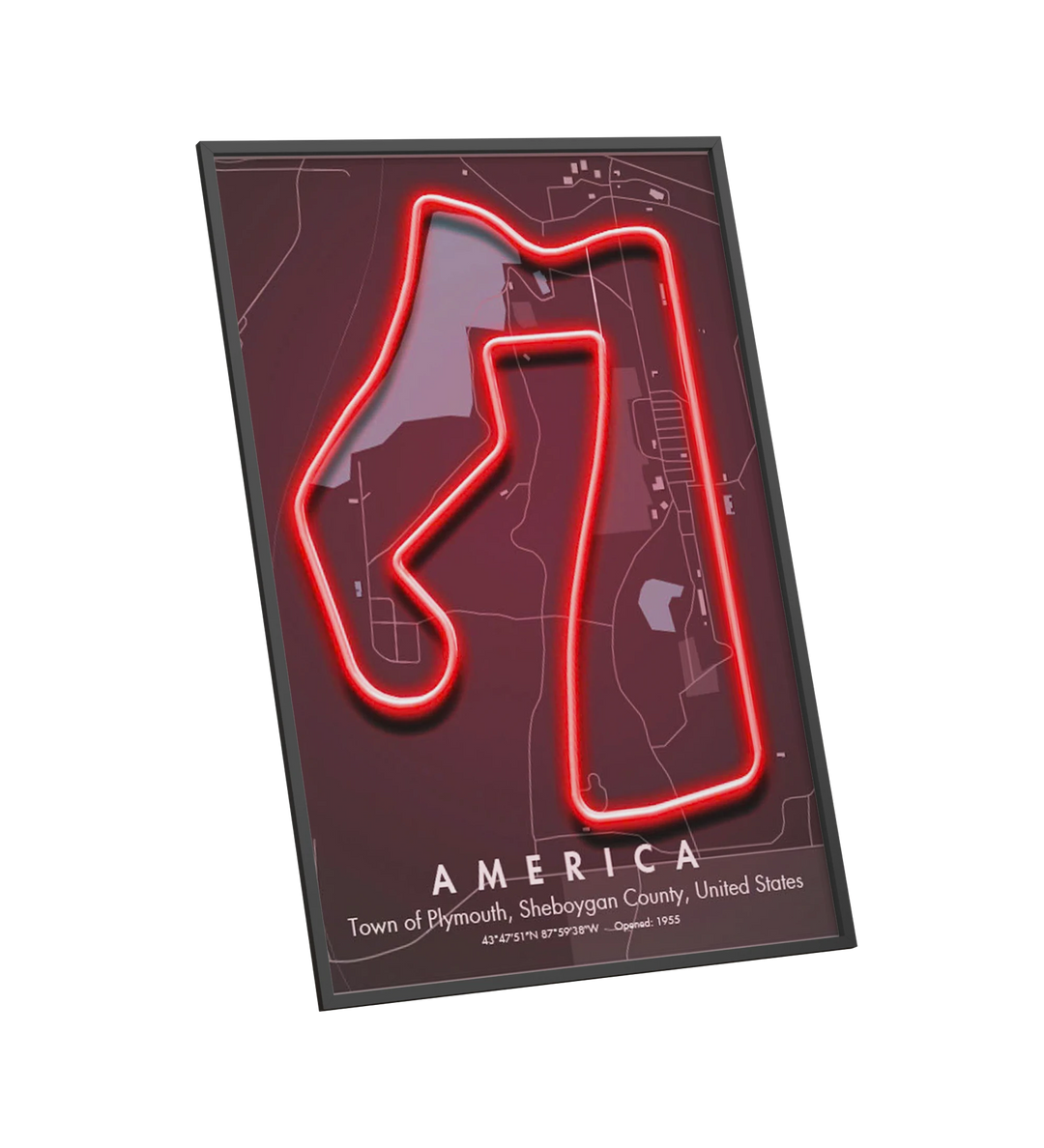 America Circuit - Motorsport Race Track LED Neon Sign Art