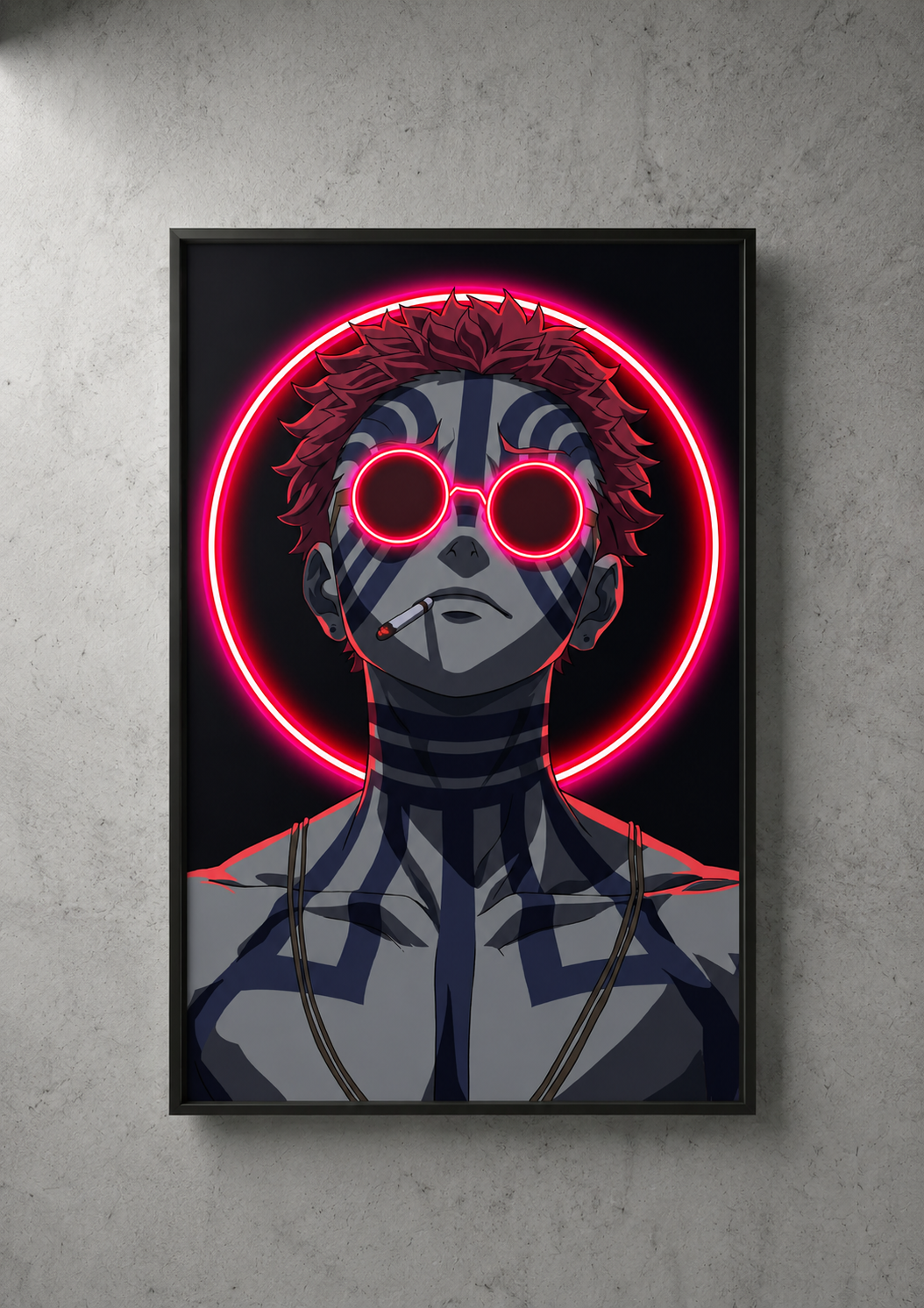 Anime Akaza Neon Wall Art – UV Printed Custom LED Neon Artwork