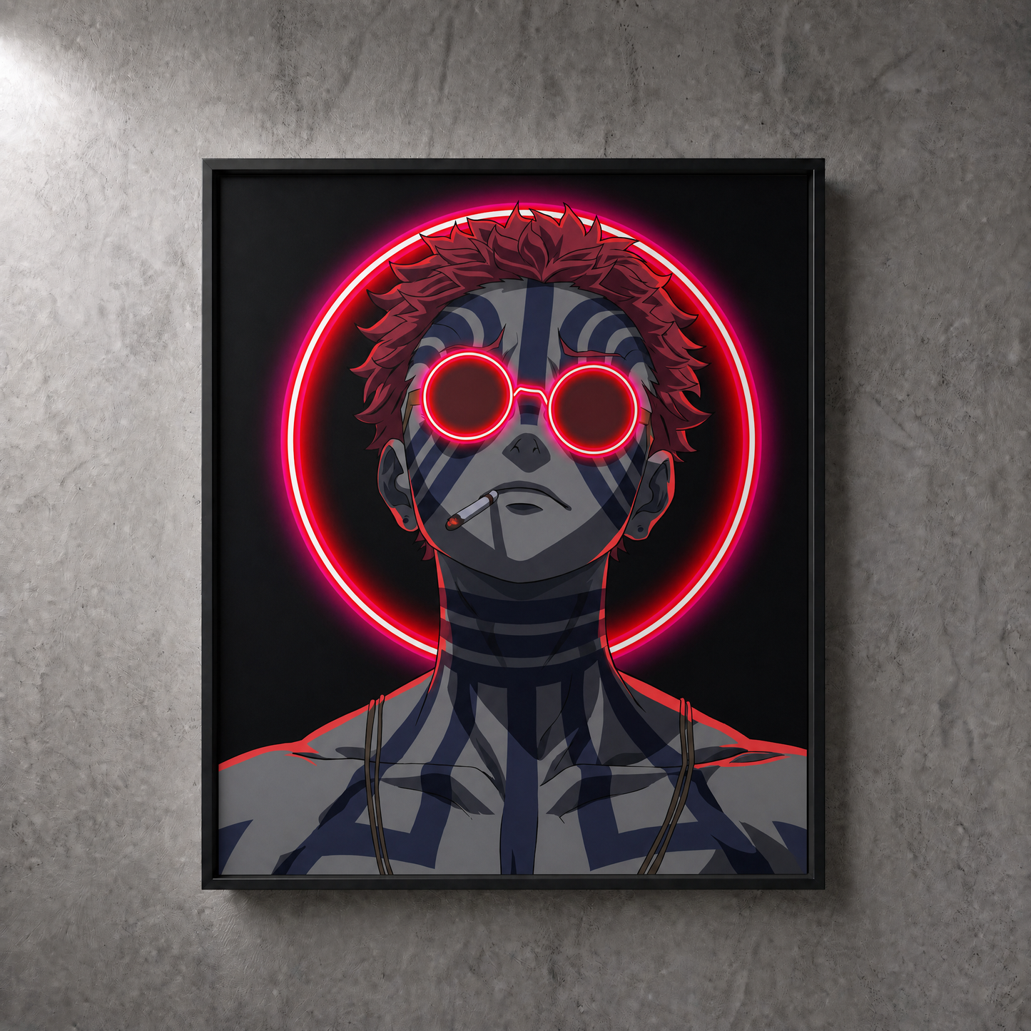 Anime Akaza Neon Wall Art – UV Printed Custom LED Neon Artwork