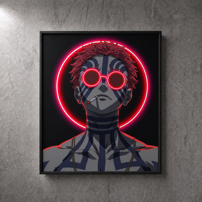 Anime Akaza Neon Wall Art – UV Printed Custom LED Neon Artwork