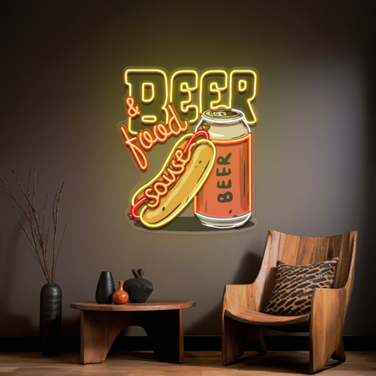 Beer & Hot Dog Are The Best Duo LED Neon Sign Light Pop Art