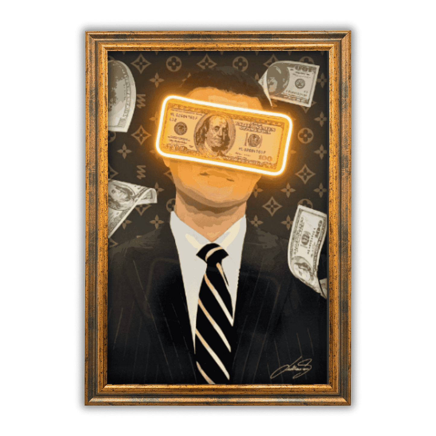 Wolf of Wall Street Money Rain | UV LED Wall Art