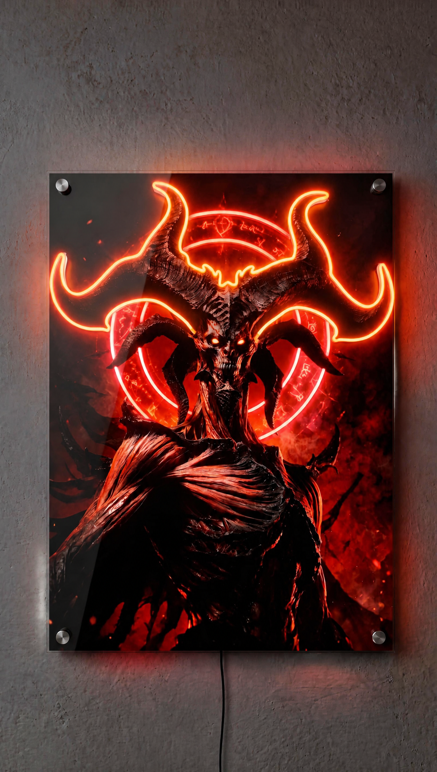 Red Demon LED Neon Wall Art - Premium Custom LED Neon Artwork