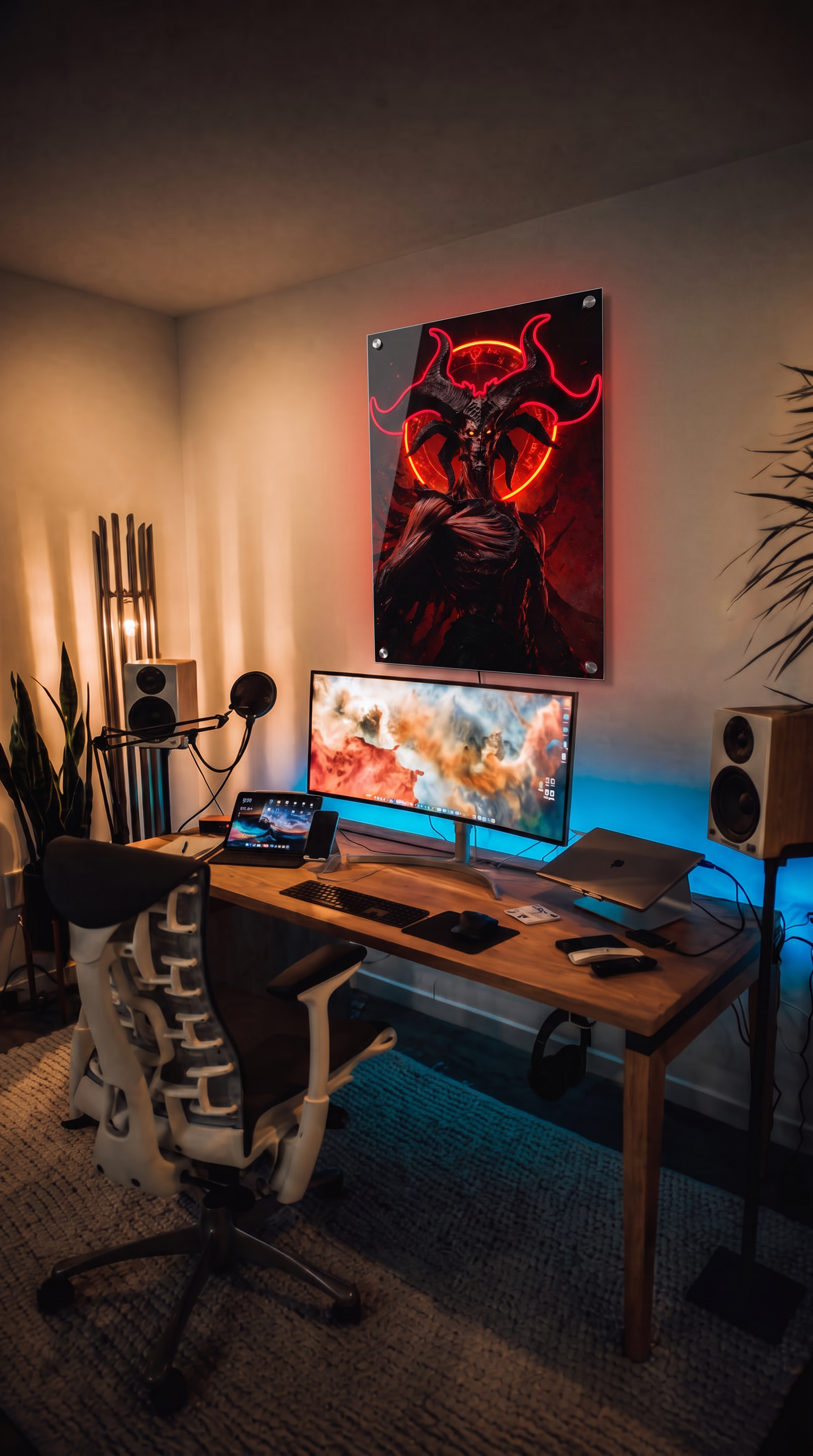 Red Demon LED Neon Wall Art - Premium Custom LED Neon Artwork
