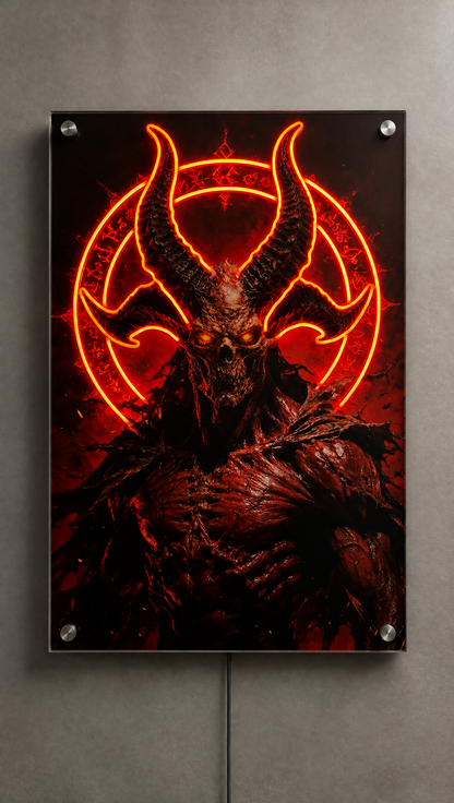 Diablo Red Demon LED Neon Wall Art - Premium Custom LED Neon Artwork