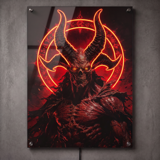 Diablo Red Demon LED Neon Wall Art - Premium Custom LED Neon Artwork