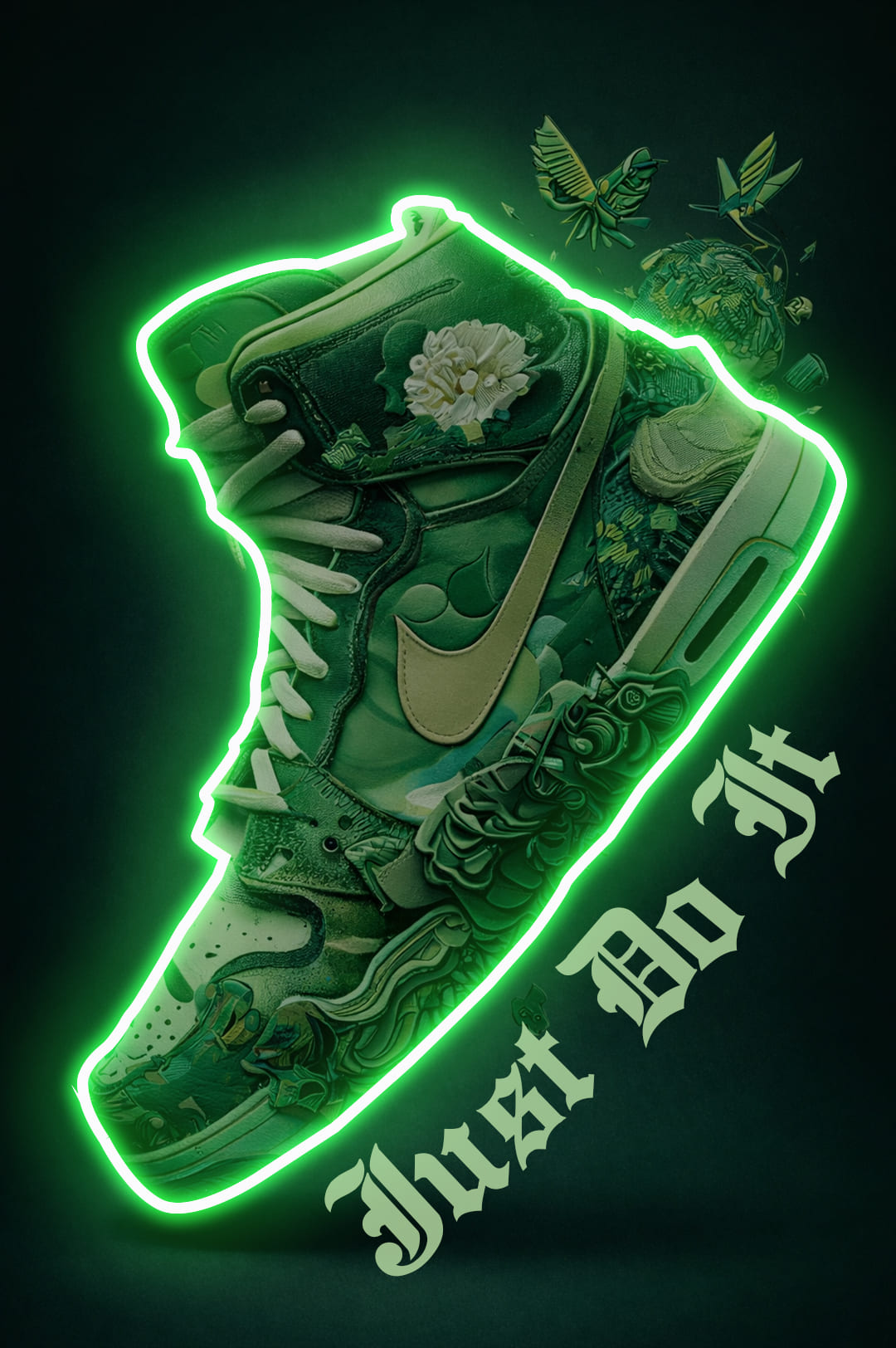 art glow in the dark sneaker paint