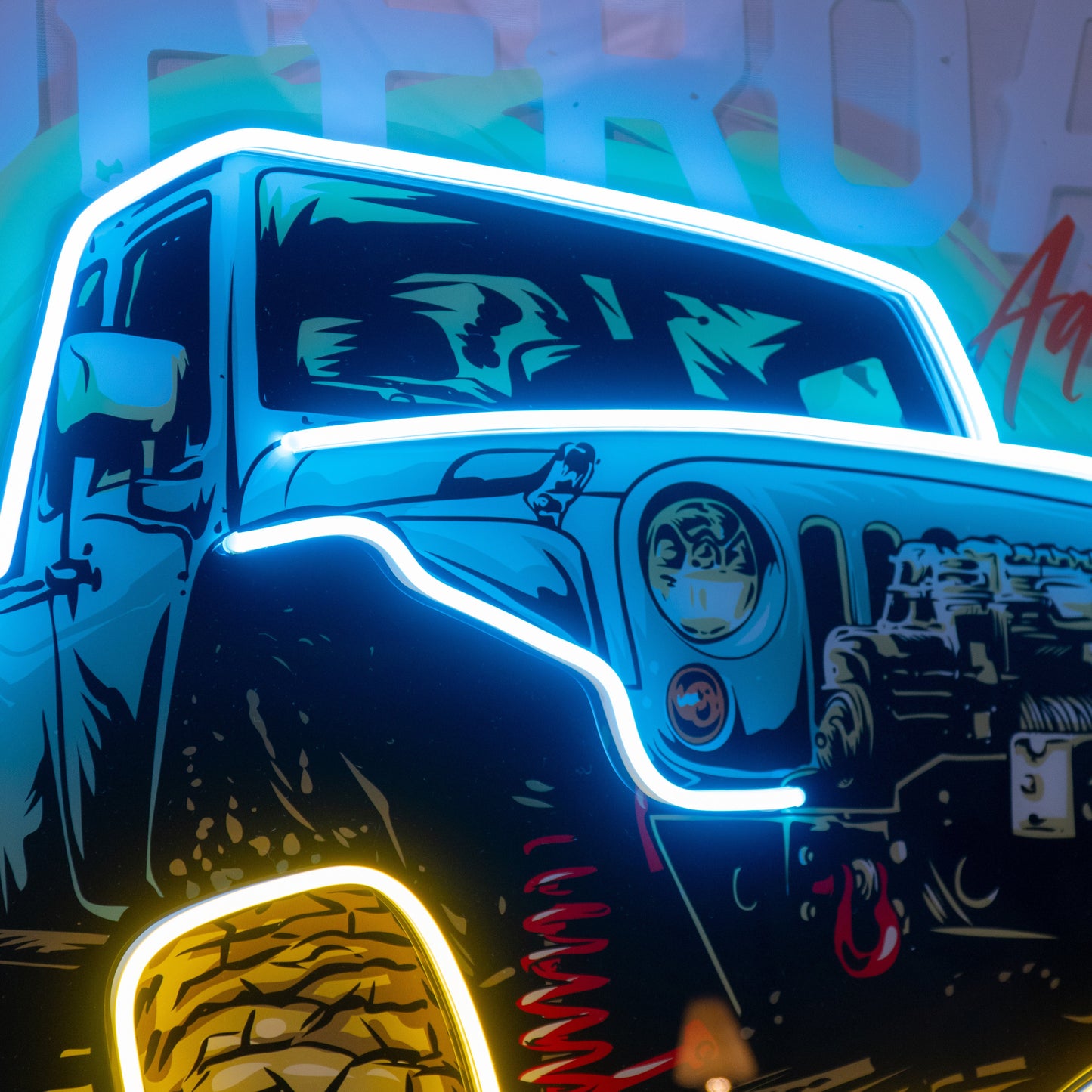 Offroad Adventure Dark  Car LED Neon Sign Light Pop Art