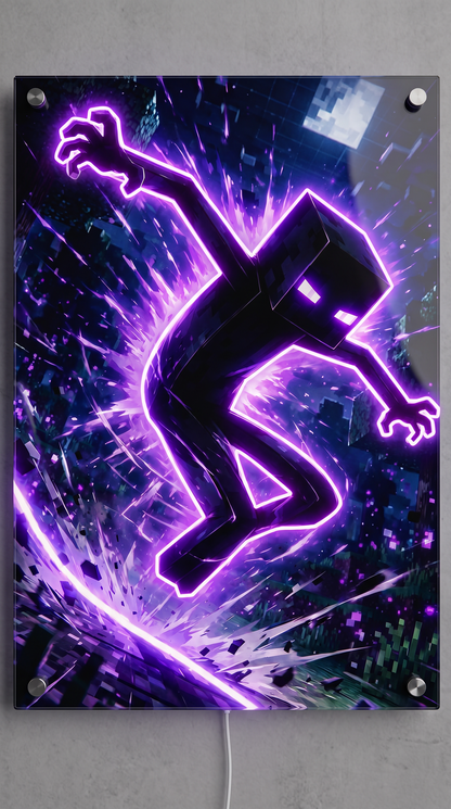 Blockworld Creature LED Neon Wall Art - Premium Custom LED Neon Artwork