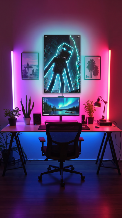 Blockman LED Neon Wall Art - Premium Custom LED Neon Artwork